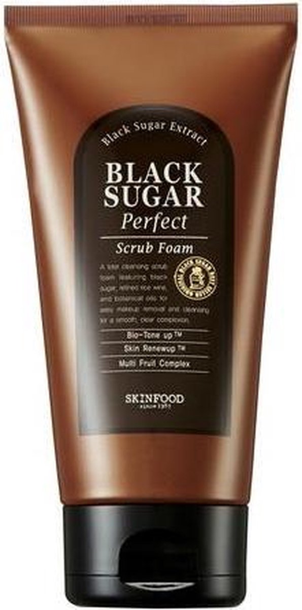 Zwarte Sugar Perfect Scrub Foam Zacht exfoliërend gezichtsschuim met ongeraffineerde rietsuiker 180g