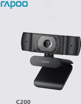Rapoo C200 HD Webcam - webcam voor pc of laptop - camera - webcam met microfoon - geschikt voor Zoom, Teams, Hangout - Autofocus -