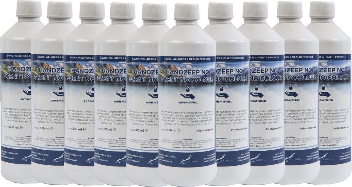 Goedkoopste Handzeep No Scent, No Colour 500 ml - set van 10 stuks - Voordeelverpakking