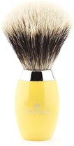 Luxe geel heren scheerkwast met zilvertip origineel haar borstelharen baard en snor gezichts haar perfecte scheer cadeau voor heren (Men Shaving Brush)