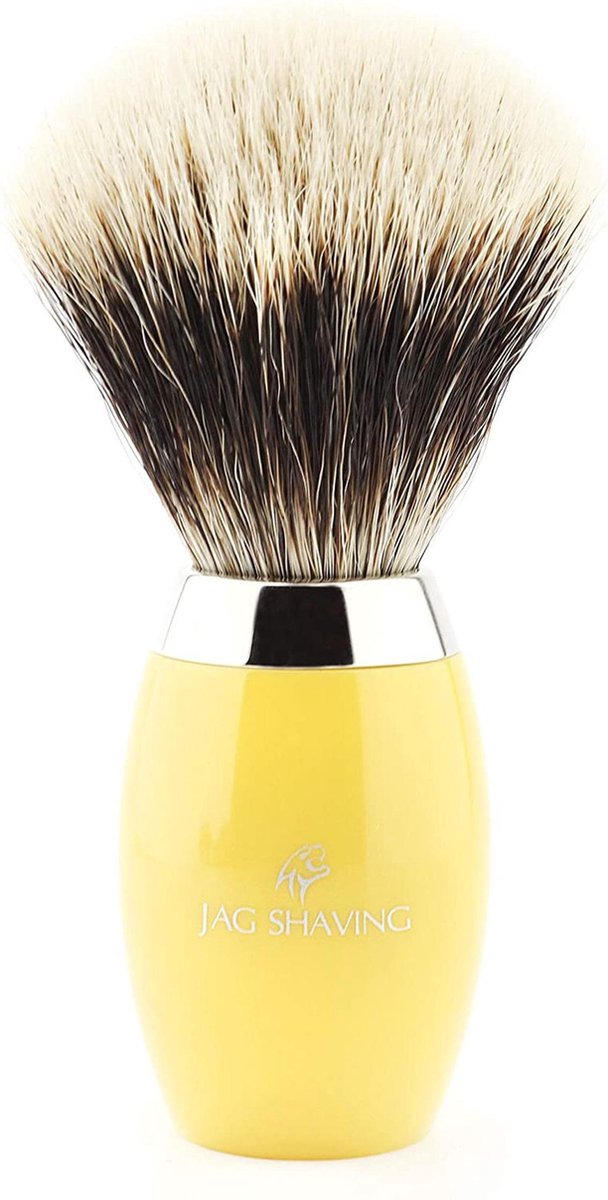 Goedkoopste Luxe gele herenscheerkwast voor baard en snor, perfect scheercadeau voor mannen (Men's Shaving Brush