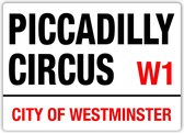 Wandbord Metaal – Piccadilly Circus - London - 41x30 cm - Vintage muurbord