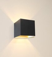 Wandlamp Gymm Zwart/Goud - 10x10x10cm - 1x G9 LED 3,5W 2700K 350lm - IP20 - Dimbaar > wandlamp zwart goud | wandlamp binnen zwart goud | wandlamp hal zwart goud | wandlamp woonkame