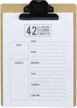 To Do Blok met klembord / Notitie bord / Set van 2 ( 1x Houten + 1x Metalen blok)