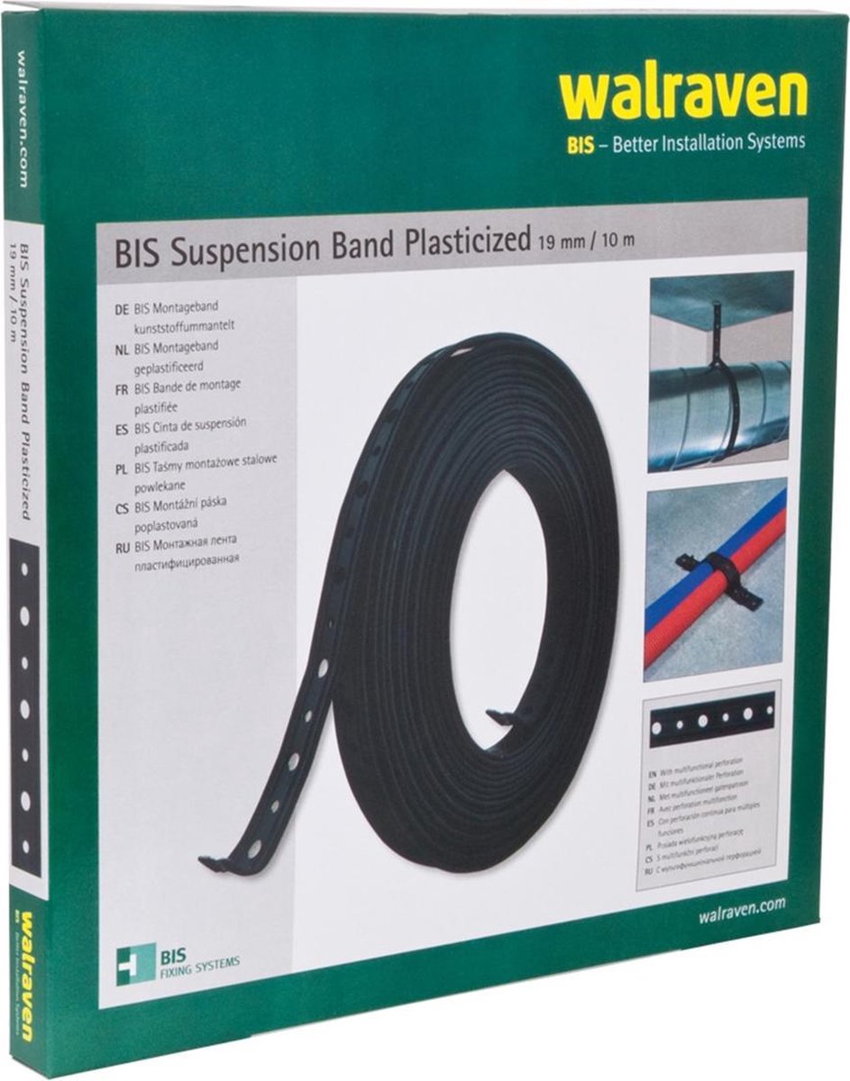 Walraven montageband 19mm staal met pvc - rol 10m