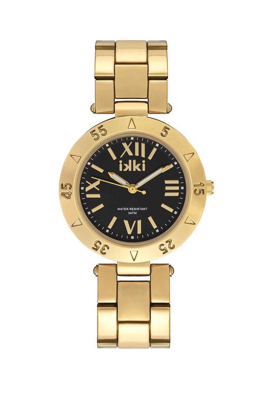 IKKI PAIGE PG05 Dames Horloge – RVS - 3ATM Waterdicht - Goud - Zwart |  bol.com