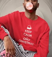 Foute Kersttrui Rood - Keep Calm It's Only Christmas - Maat XS - Kerstkleding voor dames & heren
