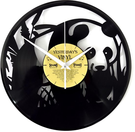 Yesterdays Vinyl Klok Panda - Met geschenkverpakking