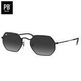 PB Sunglasses - Octa Black. - Zonnebril heren en dames - Festival bril - Klassiek zwarte stijl