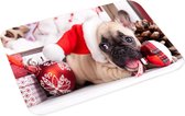 Kerst vloerkleed - Kerst mat - Schattige hond kerst kleed - Kerst vloerkleed tapijt - Christmas vloerkleed - 60 x 40 CM - Merry Christmas tapijt - Antislip - Wasbaar - Kerst