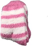 Warme Comfy Home sokken - Huissokken - Sokken - kindersokken  - Roze / Wit - Maat 31-36 - 2 paar