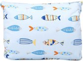Balonsi - voedingskussen - Borstvoeding - Comfort - Babyshower - Blauw met vissenpatroon