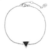 Armband marble triangle - Zwart/Zilver