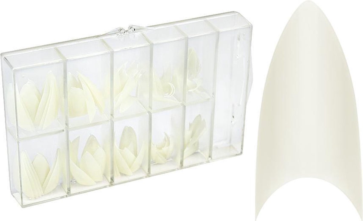 Goedkoopste Callance Nagel Tips Stiletto Natural 100 stuks - gelnagels - acrylnagels - gel - acryl - nagels - manicure - nagelverzorging
