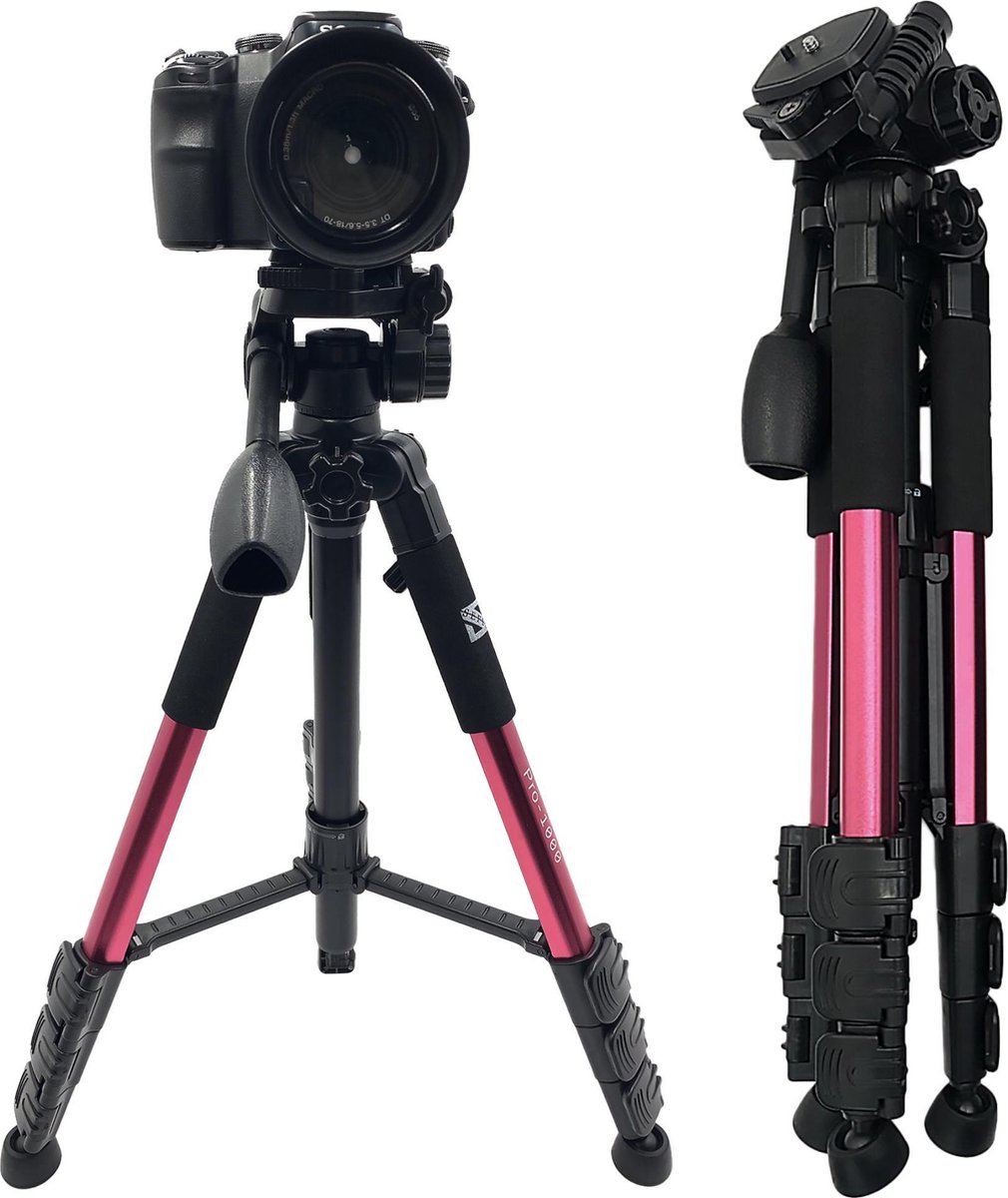 SEFID Pro1000 tripod statief telefoon - Camera en Smartphone standaard – Incl. iphone , tablet , ipad , samsung houder - Dark pink