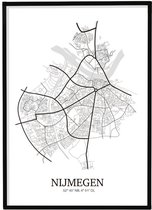 Madebyineke - A4 - Poster - Plattegrond- Nijmegen - cadeau