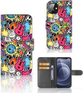 Telefoonhoesje Portemonnee Apple iPhone 12 Mini GSM Hoesje Punk Rock