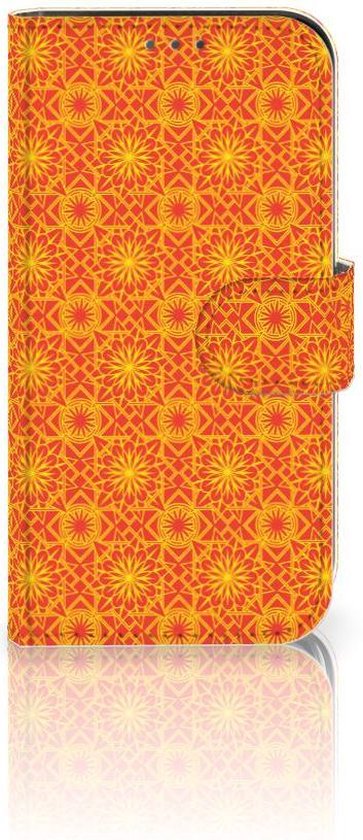 PU Premium Housse pour Apple iPhone 12 Mini Portefeuille Batik Orange