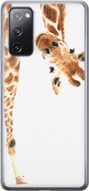 Leuke Telefoonhoesjes - Hoesje geschikt voor Samsung Galaxy S20 FE - Giraffe - Soft case - TPU - Giraffe - Bruin