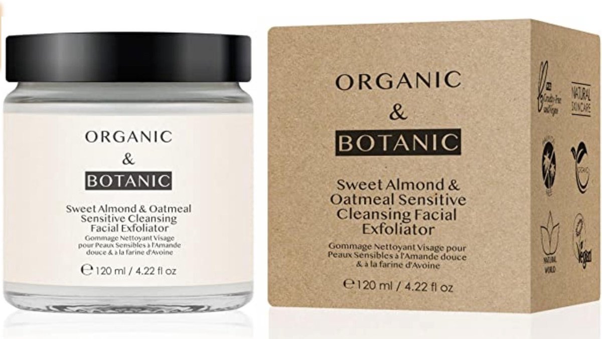 ORGANIC & BOTANIC SWEET ALMOND & OATMEAL SENSITIVE CLEANSING FACIAL EXFLIATOR