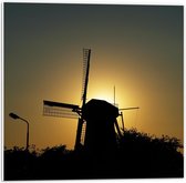 Forex - Silhouet Molen - 50x50cm Foto op Forex