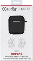Protective Case Celly AIRPODS 1/2 GEN Headphones Black Silicone Plastic