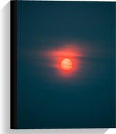 Canvas  - Rode Ondergaande Zon - 30x40cm Foto op Canvas Schilderij (Wanddecoratie op Canvas)
