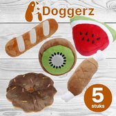 Doggerz Exclusief Hondenspeelgoed (5 stuks) | Hondenspeeltjes set | 5 Honden speeltjes set | Speeltjes puppy | Hondenknuffels | Speeltjes jonge honden | Speelgoed hond | Uniek hond