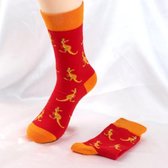 Sokken dames - rood - print kangoeroe - 36-40