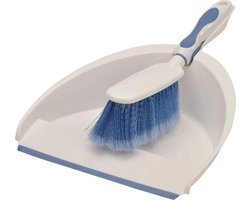 Vuilblik met Handveger - Wit/Blauw