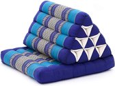 Driehoekskussen – Moon Kwan Kussen - Thais Kussen – Vloerkussen – Thais matras – 1 fold standaard -Driehoekskussen Thai – Blauw