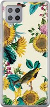 Samsung A42 hoesje siliconen - Zonnebloemen / Bloemen | Samsung Galaxy A42 case | geel | TPU backcover transparant