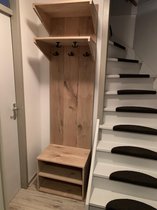 Kapstok kast / schoenrek Stretto | massief eiken 0.80 x 2.20 | Quattro Design