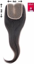 Shri 100% Indian Human Hair 4*4 Closure Straight, 18 Inch ( 100% Density ）