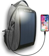 Waterdichte rugzak met zonnepaneel, draagbare laptop tas met flexibele, krachtige en krasbestendige zonnepanelen voor snel opladen op zonne-energie, incl. externe USB-oplaadpoort,