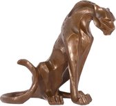 Zittende jaguar - Beeld - Modern Brons Sculptuur - 47,7 cm hoog