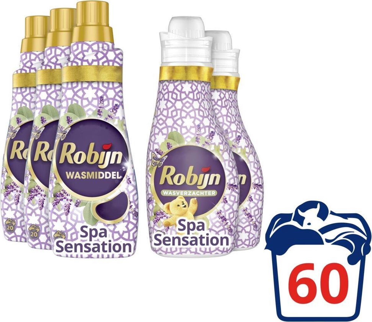 Robijn Spa Sensation Wasmiddel en Wasverzachter - 60 wasbeurten - Voordeelverpakking op Prijzenvolger.com