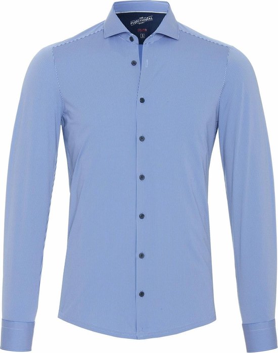 Pure - Functional Overhemd Strepen Blauw - Heren - Maat 39 - Slim-fit
