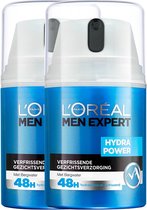 L’Oréal Paris Men Expert Hydra Power Hydraterende Dagcrème - 2 x 50ml - Voordeelverpakking