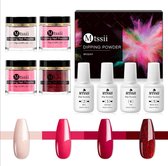 Dipping powder starter kit - 4 kleuren - Rood - dip poeder - acryl nagels - Dip poeder Starter Kit - Starterset - dip nagels - nagel poeder - acryl poeder - MTSSII - Dip Powder-