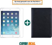 ipad mini 4 360 graden draaihoes | iPad Mini 4 bescherm hoes | iPad Mini 4 standaard case zwart | boekhoes ipad mini 4 apple | iPad Mini 4 hoes + iPad Mini 4 screenprotector temper