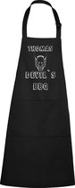 mijncadeautje - luxe keukenschort - devil's BBQ - met naam - zwart