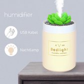 330ml Bedlight Humidifier |USB | Plant | Aroma Diffuser | Essential Oil | Ultrasonic | Cool Mist Humidifier | Air Purifier | Soft Warm LED Nacht Verlichting | Wit