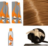 XP100 haarverfpakket kleur 9.0  Zeer lichtblond (2x 100ML) met 9% waterstof ( 1x 250ML) incl verfbakje, kwast, maatbeker, puntkam en handschoenen