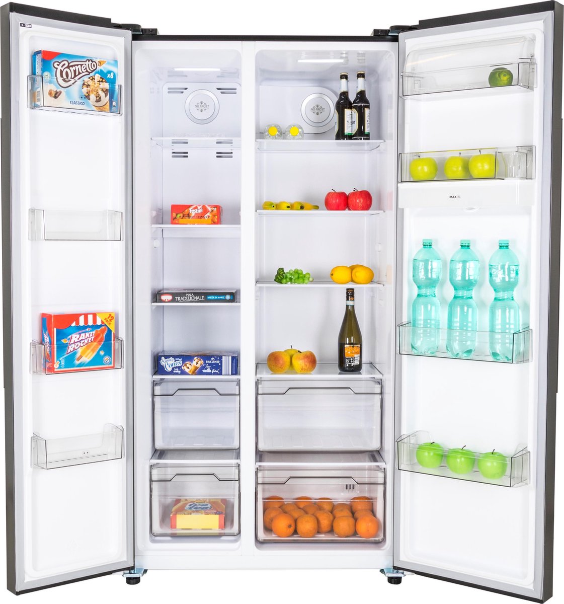 Frilec BONNSBS-636-040EI - Amerikaanse koelkast - Met Display - No Frost -  521 Liter -... | bol