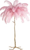 Vloerlamp goud/roze metaal veren (r-000SP38704)