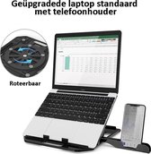 O.M.G Ergonomische Laptop Standaard met Telefoonhouder - Notebookstandaard - Laptop Stand - Laptophouder - Tablethouder - 10-17 inch Universele Verstelbare Laptopstandaard - Lichtg