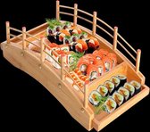 Japanse Stijl Luxe Bamboe Sushi Sashimi Brug,Sushi Boot, Sushi bridge,Boat-53x26x15cm