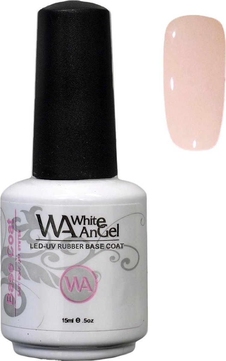 Gellex White Angel Rubber Base Coat Soft Pink #18 - 15ml - Gel in Bottle- Gel Nagellak