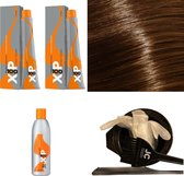 XP100 haarverfpakket kleur 7.3  Middenblond & Goud (2x 100ML) met 9% waterstof ( 1x 250ML) incl verfbakje, kwast, maatbeker, puntkam en handschoenen